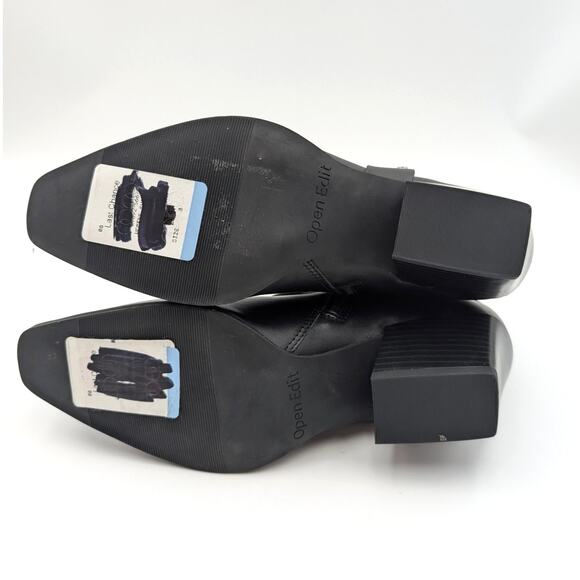 Open Edit Enzo Western Ankle Boot Square Toe Women's Black Size US8M EU38.5 - Picture 7 of 12